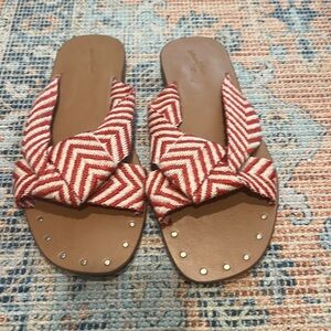 NWOT Red and White Chevron Women's Sandals